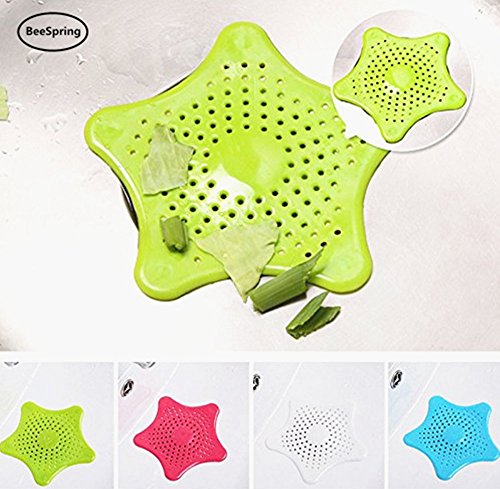 Shower Drain Hair Catcher, BeeSpring Starfish Shaped Strainer Drain Protector for Kitchen and Bathroom 2PCS randam color - Thumbnail 7