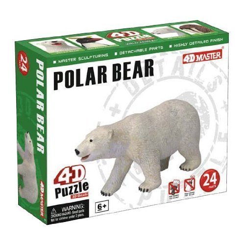 4D Master Polar Bear Model Puzzle (24 Piece), One Color