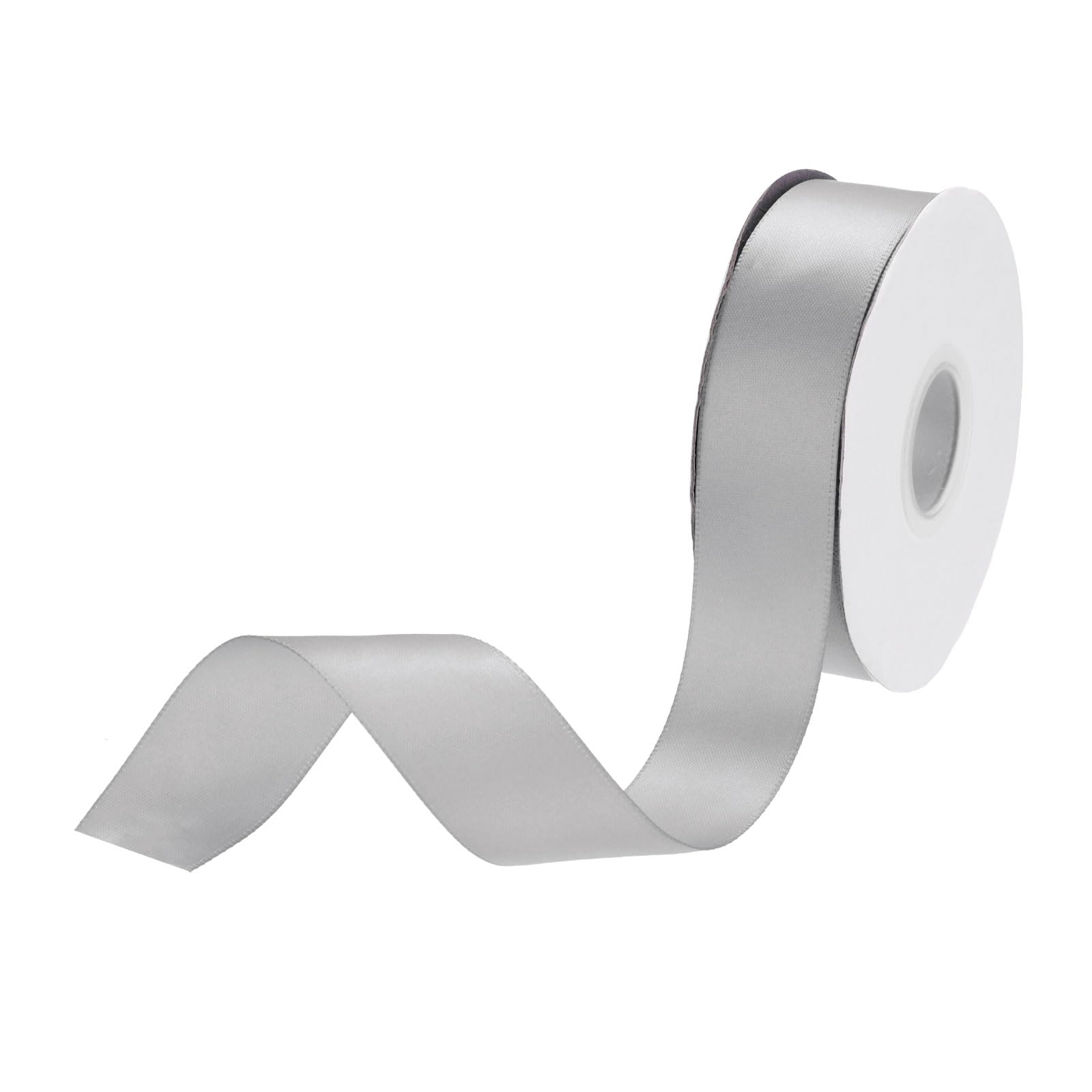 DMiotech 25mm Satin Ribbon 23m/75ft Thin Double Face Fabric Grosgrain Ribbon for Gift Wrapping Floral Hair Flower Bouquet, Grey