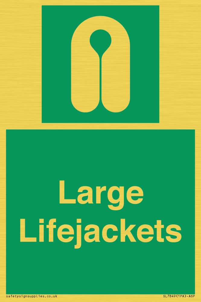 Large Lifejackets Sign - 100x150mm - A6P