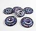 30 Pcs Purple Sparkly Iridescent Flat Back Teardrop, Circle Beads Cabochons