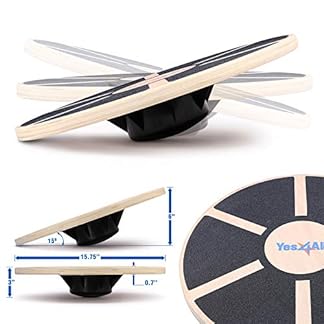 Yes4All Versatile Wooden Wobble Balance Board, Balance Trainer for Physical Therapy, Standing Desk, Core Training, Exercise Balance Stability Trainer