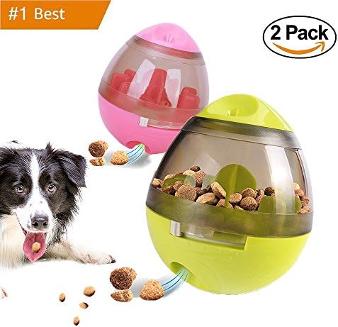 Garmaker Dog/Cat Pet Treat Ball Interactive Toys Tumbler Design,Food Dispensing Tumbler Toy:Increases IQ and Mental Stimulation/2 PACKS