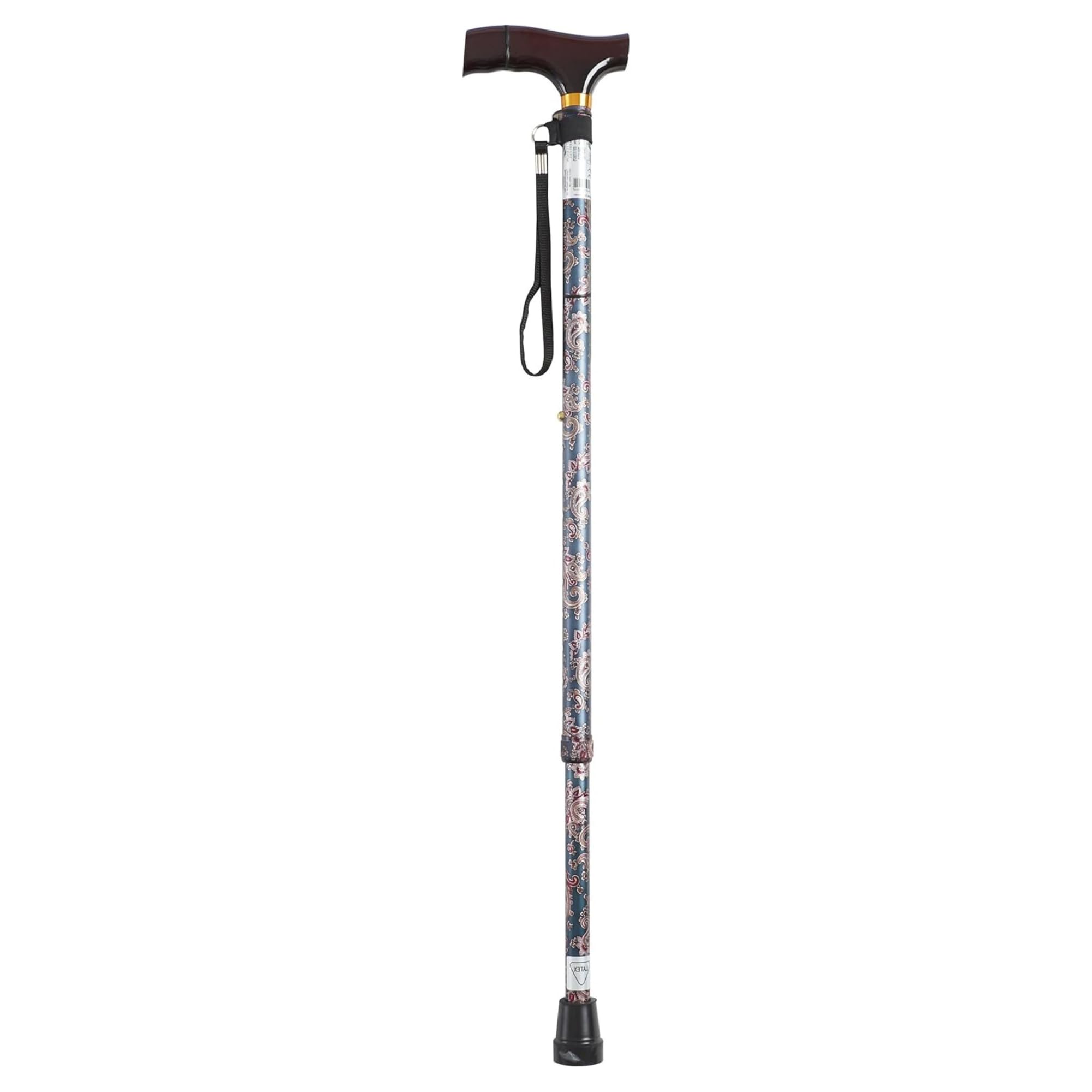 Homecraft Coloured Walking Sticks, Height-Adjustable Walking Stick for Stability and Support, Paisley — image 1