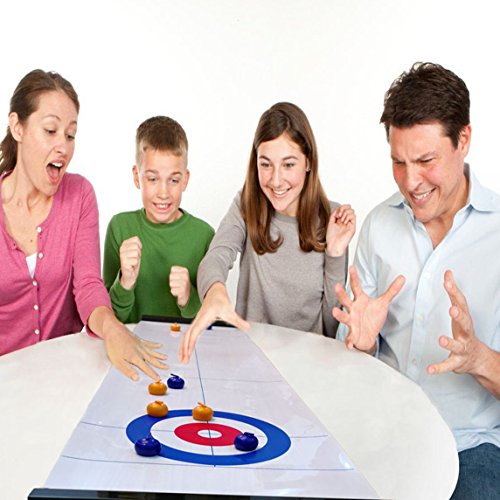 Happy Gift Tabletop Curling Game for Families. Adults vs The Kids in this Novel Fun Family Game,Puzzle Leisure,Best Toys for Kid Indoor or Outdoor (Curling)