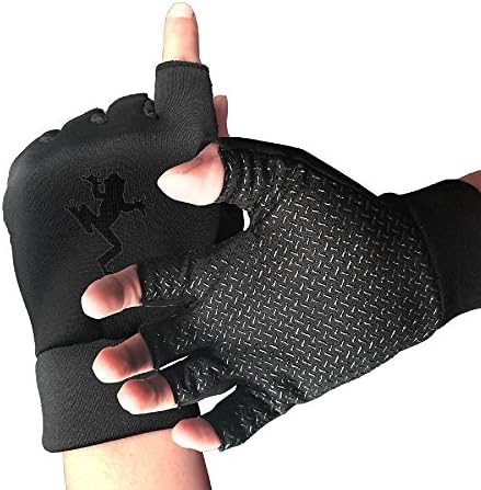 Xcjycd Frog Animal Womens Fingerless Gloves Cycling Weightlifting Weight Lifting Bike Typing Arthritis Gloves For Men