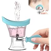 Eye Wash Cup,Eye Wash Cleaner Kit Silicon Manual Air Pressure Eye Cleaning Cup Tool Effective Eye Rinse Clean Dust Makeup Irritants,Transparent with Storage Container Eye Cup Soothing Tired Eyes(Blue)