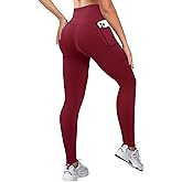 COPYLEAF High Waisted Leggings for Women Workout Butt Lifting Yoga Pants with Pockets Tummy Control Yoga Leggings