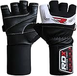 RDX Men's Leather Gym Weight Lifting Gloves 3.5