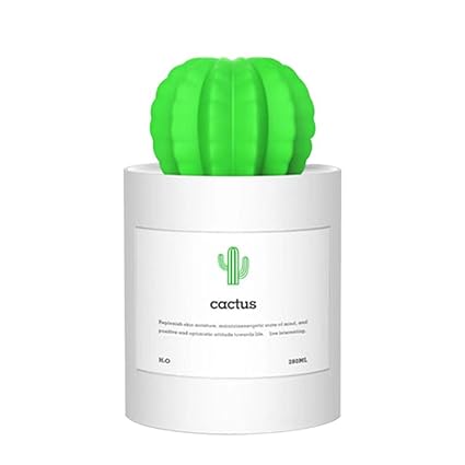 Xhsp Cactus Humidifiers 9 5oz Mini Cool Mist Humidifier Usb Portable Steam Diffuser Air Purifier With Timed Auto Shutdown For Bedroom Baby Room Home