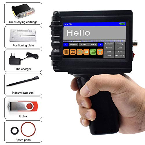 Upgraded Portable Handheld Inkjet Printer 600DPI Inkjet Code Printer with Touch Screen 360 Degree Inkjet Coding Printer QR Code Production Logo Date Label Printer