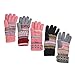 YAN & LEI Women's Snowflakes and Cats Knitted Winter Gloves with Roll Up Cuffs Design Color Grey