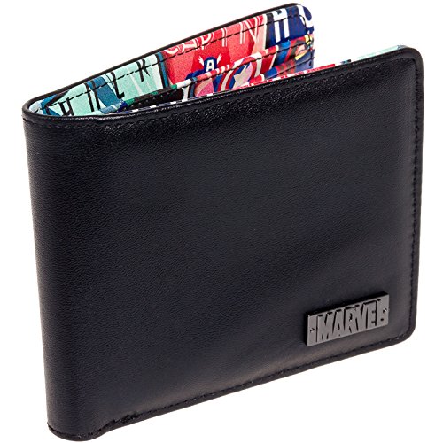 Marvel Comics Men's Retro Interior Print Bifold Wallet (Multi-Color)