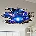 Provone Blue Purple Galaxy Wall Decals , Removable Sticker,The Art Magic 3D Milky Way Dreamscape Home Decor (A Blue Purple Galaxy)