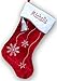 Red White Velvet Personalized Christmas Stocking Bling Snowflake