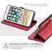 iPhone 8 Case, iPhone 7 Wallet Case, TUCCH Premium PU Leather Flip Folio Wallet Case with Card Slot, Stand Holder, Magnetic Closure [TPU Shockproof Interior Protective Case] Compatible iPhone 7/8, Red