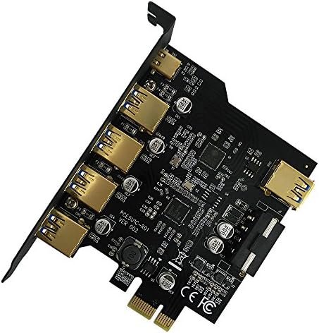PCI-E to Type-C + A 5-Port USB 3.0 PCI Express Card and 4-Pin Power Connector,