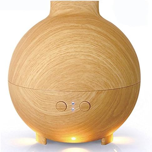 Aroma Essential Oil Diffuser / 600ml Wood Grain Air Humidifiers / Aromatherapy Ultrasonic Cool Mist Humidifier with LED Light and Waterless Auto Shut-off Yoga-Light (Yellow)