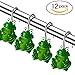 CHICTIE Frog Shower Curtain Hooks Rings,Set of 12 Green Decorative Shower Curtain Hooks,Stainless Steel Rustproof Animal Shower Rings for Bathroom