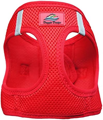 DOGGIE DESIGN Ultra Choke Free Step in WRAP UP Safety Reflective Strip Dog Harness (Soft Mesh Polyester, Machine Wash, Line Dry) American River RED (2XL/3XL)