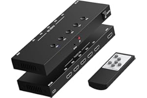 OSETUB 8K@60Hz HDMI 2.1 Switch 5 in 1 Out, 48Gbps Ultra HD 4K 120Hz, HDR10/Dolby Vision, 3D, Supports DTS-HD, Dolby TrueHD Compatible with PS5/4 Xbox Nintendo Switch Roku Apple TV Fire Stick Gaming PC