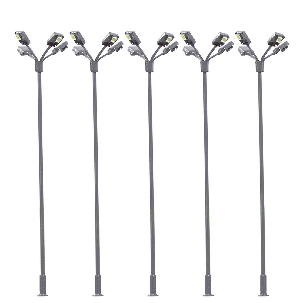 Evemodel LSL04 5pcs Model Railway Lamppost Lamps Led Street Lgihts Yard OO/HO Scale 12V