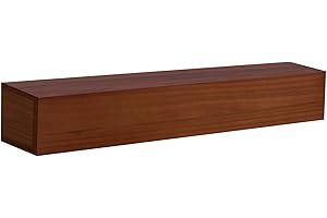 Beneouya Honey Oak Fireplace Mantel Shelf 47" - Handcrafted Rustic Wood Mantel for Over Fireplace - Floating Mantel Shelf with Hollow Design- Wall Mounted Farmhouse Style Decor - 47Lx8Wx6H inches