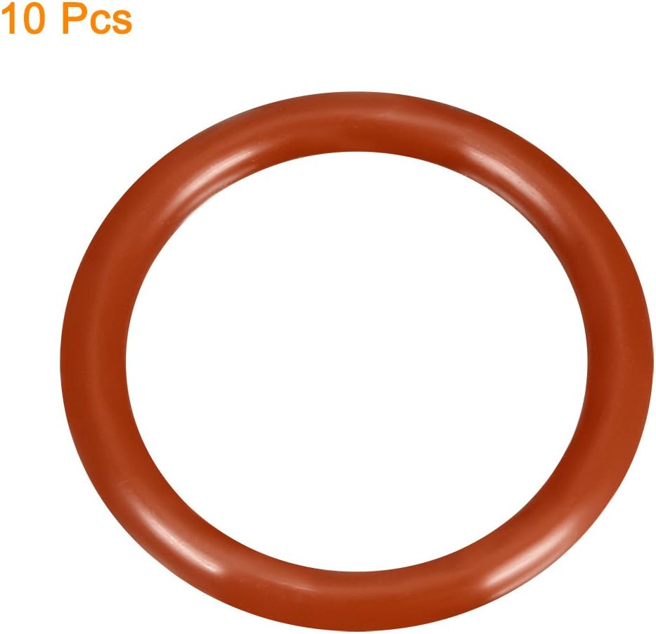 sourcingmap Silicone O-Ring, 32mm OD, 25mm ID, 3.5mm Width, VMQ Seal Rings Gasket, Red, Pack of 10, 25mmx32mmx3.5mm - Image 3