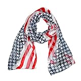 CTM Women's Satin Long American Flag Scarf