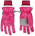 SimpliKids Girl's Waterproof Winter Ski Snowboard Gloves, Pink, M(7-9Y)