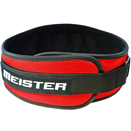Meister Contoured Neoprene Weight Lifting Belt 6" Back Support - Red - XX-Large