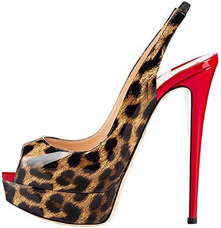 MERUMOTE Women's Slingbacks Peep Toe High Heels Shoes Platform Pumps Gradient Wedding Party