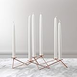 Amazon Com Laugh Cat Black Metal 7 Arm Candlestick Holder Set Modern Home Decoration For Taper Candles Romantic Wedding Creative Geometry Home Kitchen