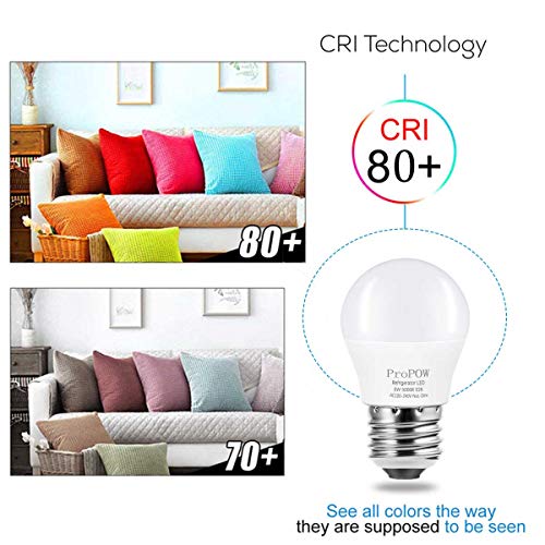 LED Refrigerator Light Bulb, ProPOW 40W Equivalent 120V A15 Fridge