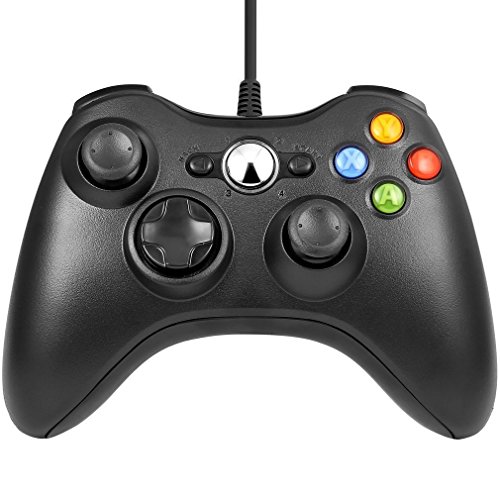 JAMSWALL Xbox 360 Game Controller Game Controller Gamepad USB Wired Shoulders Buttons Improved Ergonomic Design Joypad Gamepad Controller for Microsoft Xbox & Slim 360 PC Windows 7