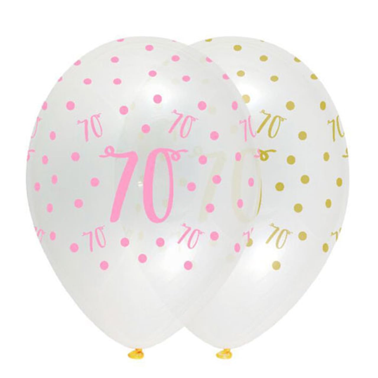 Creative Party Clear Print Birthday Balloons, 6 70th Birthday Balloons, party decorations, premium 70th birthday decorations, RB316