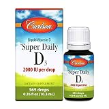 Carlson Labs Super Daily D3 2000IU Supplement, 10.3 ml 0.35 Fluid Ounce