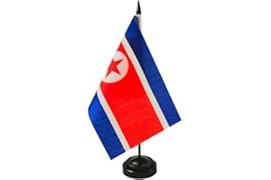 Zigvert Korea Desk Flag - North Korean Flag Set, Table Decoration - 8 x 5.5 inches, Color and Fade Resistant