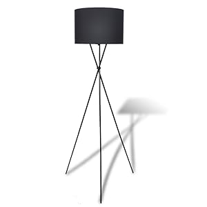 vidaXL Stehlampe 139cm 60W Schwarz Stehleuchte Wohnzimmerlampe Standleuchte