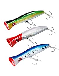 Pesca señuelos duros, 118 g 4.16oz rojo, azul lasergreen Popper Señuelos de agua salada GT Offshore Big Game señuelos de atún parte superior señuelos Pesca duro señuelos cebos de pesca de agua