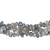 Adabele 15 Inch Natural Grade A Labradorite Gemstone Loose Beads 6mm to 9mm Free Form Oval Tumbled Pebble Gem Stone Spacer for Jewelry Making GZ12-17