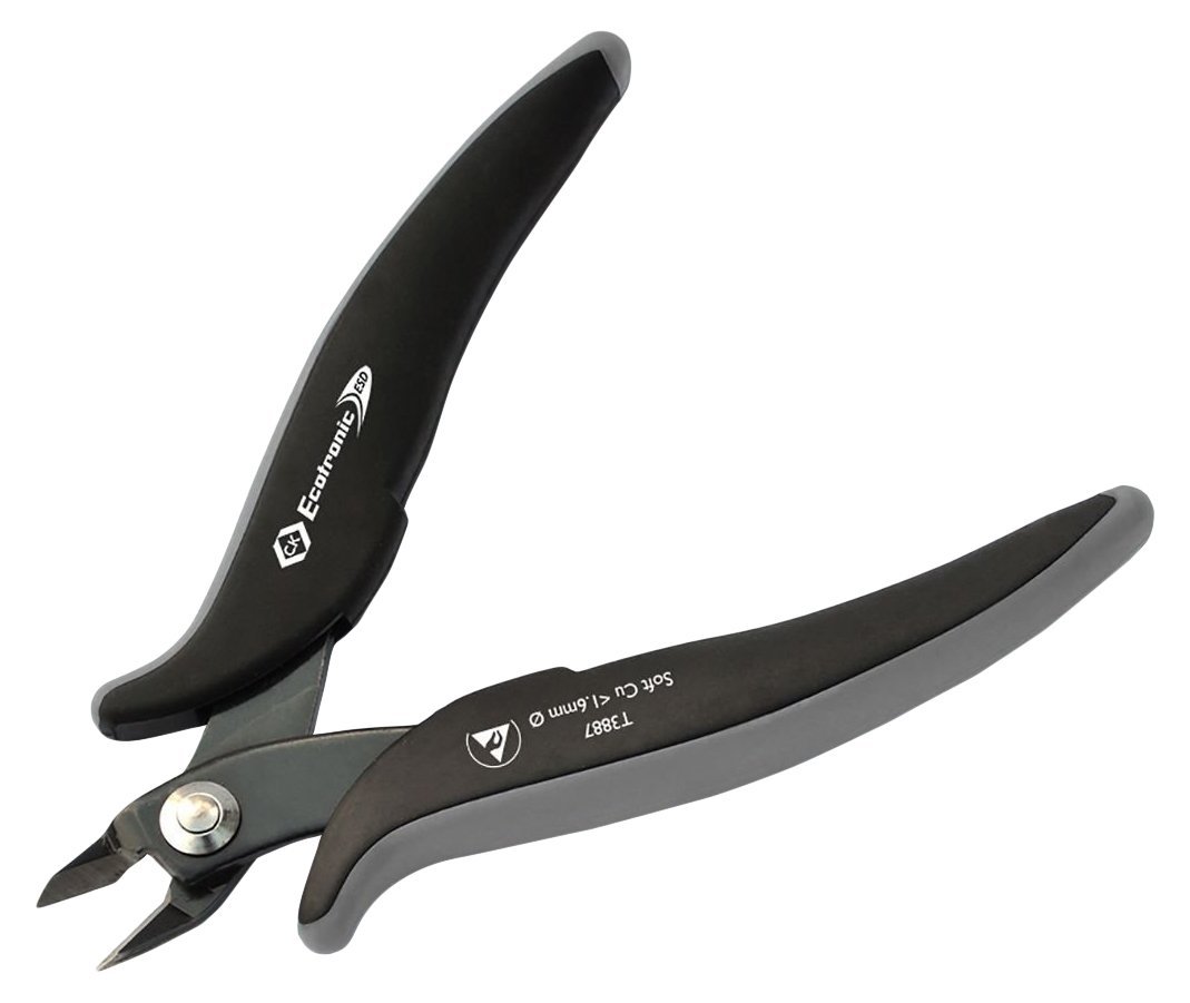 C.K T3887 Ecotronic ESD Side Cutters, Black