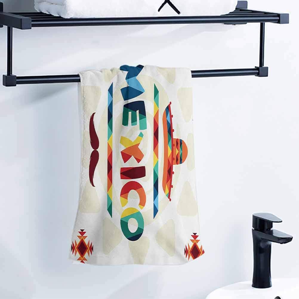 alisoso Mexican Hand Towels 28x14 Inch Mexico Traditional Aztec Motifs