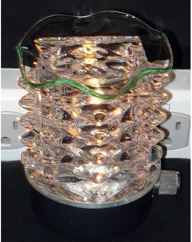 Square Clear Glass Electric Plug in Oil Warmer Lamp with Dimmer Switch