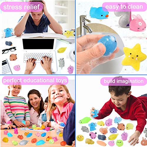 Enthur 28pcs Squishy Toys Glitter Mochi Squishy Toys Party Favors for Kids Animals Squishy Stress Toys Unicorn Panda Rabbit Frog Piggy Elephant Polar Bear Seal Cat Perfect Gifts Toys for Girls & Boys