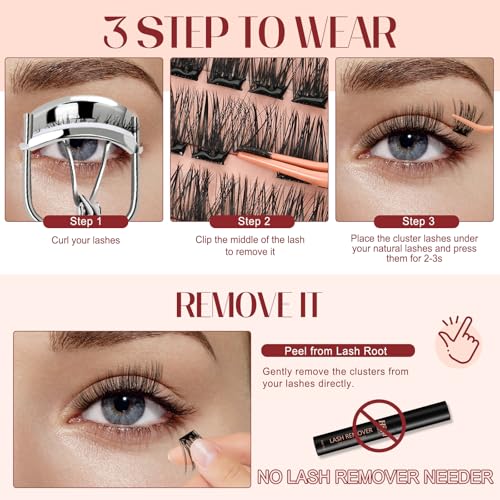Higu Clace Manga False Eyelashes Kit with Tweezers (Natural 01) | Press And Go Eyelashes Without Glue And Removal, Mix 10-16mm, Easy To Use At Work, Travel, Weddings And Parties