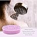 Avilana Silicone Body Scrubber - Food Grade & Lab Tested, Gentle Exfoliating Shower Brush for All Skin Types, Hygienic Quick-Dry Loofah Alternative (Lavender, Long Handle-Silver)