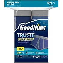 GoodNites Tru Fit Real Underwear with Nighttime Protection for Boys, S/M