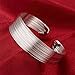 KACON Sterling Silver Bangle Bracelet, Fashion Simple Open Bangles Cuff bracelets for Women