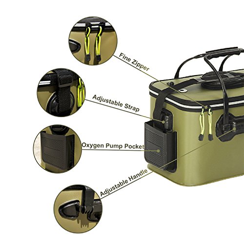 EVA Fishing Bucket Collapsible Portable Waterproof for Camping Hiking Water Container Pan Car Wash Basin Bait bucket Tackle Storage Bags Boxes Water Storage Bucket Organizers on Boat Backpacking